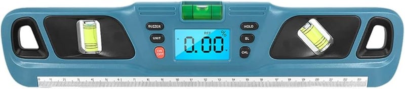 مسطرة مستوى مضاءة بخلفية زرقاء مع إشعار صوتي، أداة قياس أفقية محمولة لتعليق إطارات الصور - Image 2