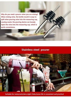 Excefore Stainless Steel Pourer, Classic Bottle Pourers Tapered Spout with Rubber Caps Wine Pourers Liquor Spirit Bottle Speed Pourers Tapered Spout for Cocktails, Drinks - 12Pcs  - Image 4
