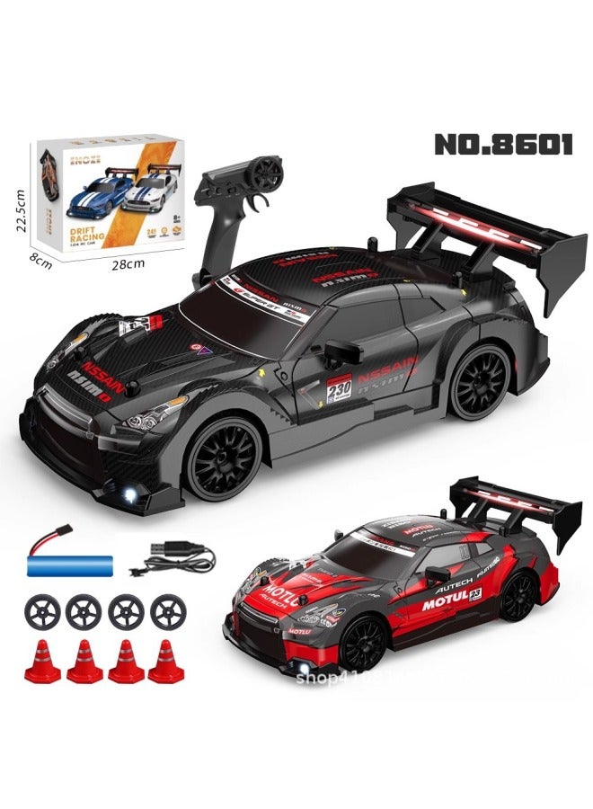 Professional Rc Remote Control Car Four-Wheel Drive High-Speed Drift Racing Gtr Competition Special Charging Toy Mustang Model 
