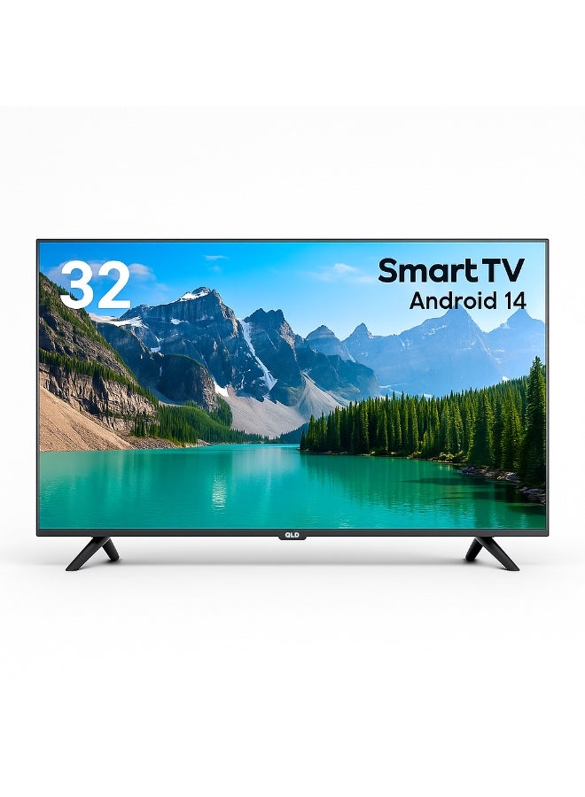 QLD تلفزيون 32 بوصة فريملس سمارت، DLED، نظام Android 14، دقة HD، 3000:1 نسبة تباين، زاوية عرض واسعة – QLDT‑32S1 - Image 2
