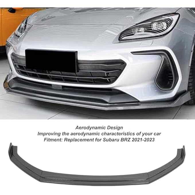 Brilluxa Front Bumper Lip, Chin Diffuser Splitter, Carbon Fiber Style Front Protector, Compatible with Subaru BRZ 20212023, 3PCS Front Bumper Body Kit - Image 2