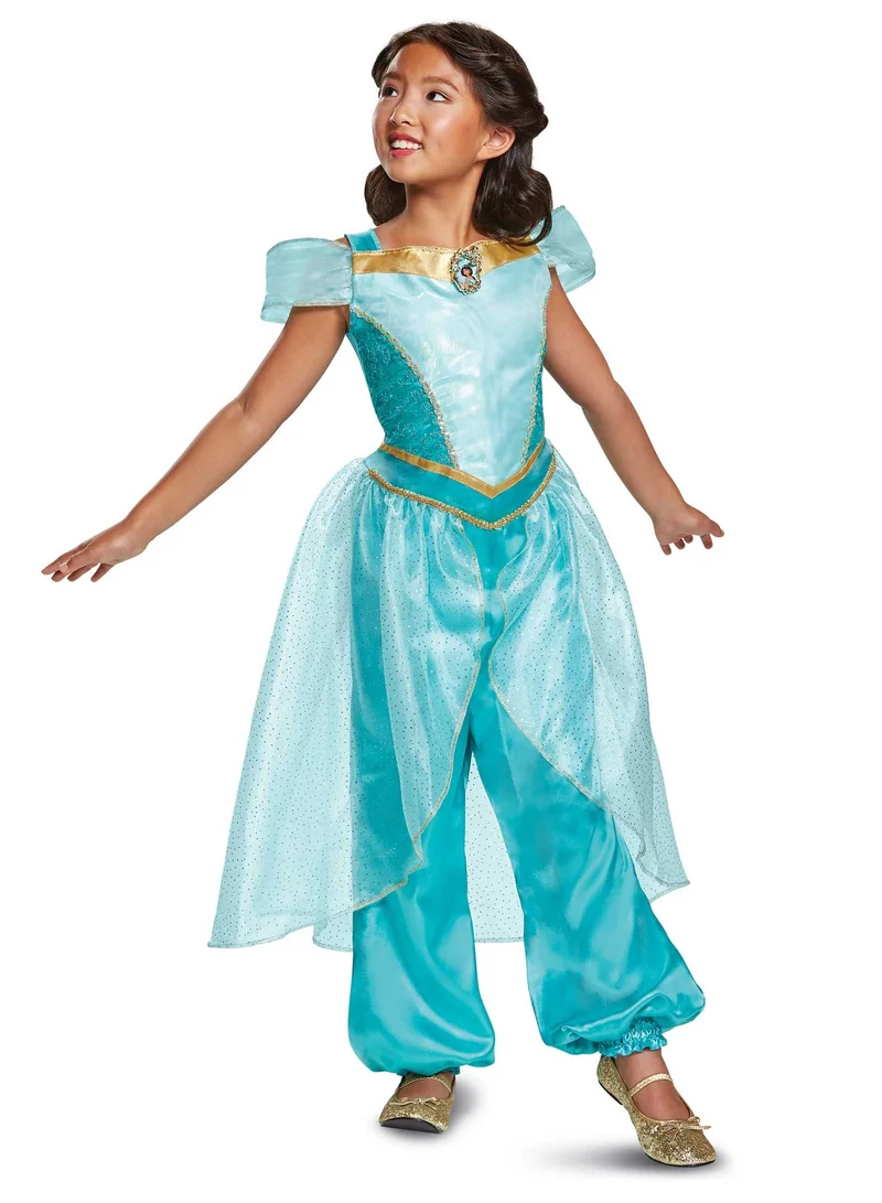 دسغايز Princess Jasmine Deluxe Girls' Costume, Dress Up Outfit for Halloween, Cosplay & Birthday Parties