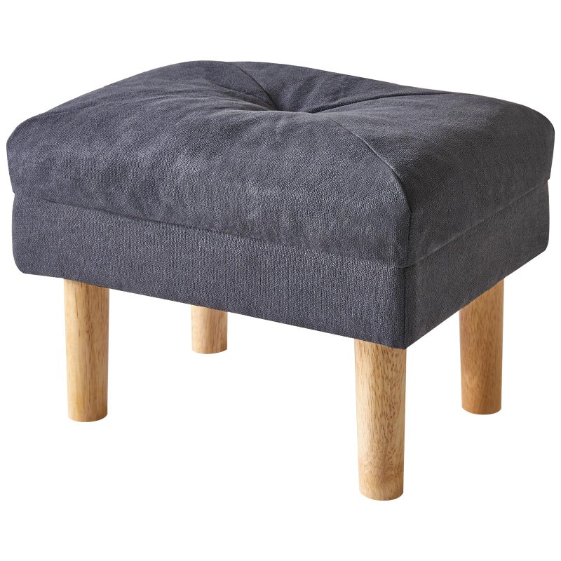 YMYNY Foot Stool Ottoman Small Chair with Sponge Padded Seat Footrest Shoes Changing Wooden Stool for Living Room Bedroom Entryway 402932CM Dark Grey HBD023BG