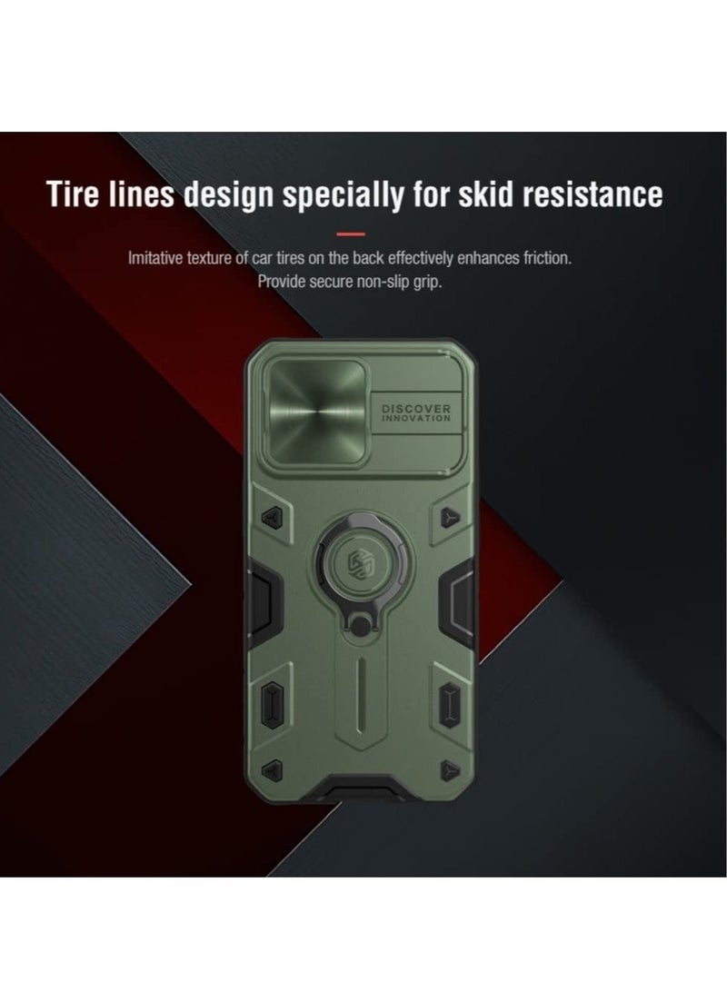 MUNTAQI Nillkin CamShield Armor Case Hard Back Cover for Apple iPhone13 6.1 inch Dark Green - Image 2
