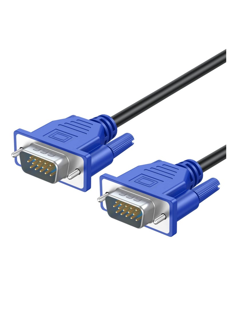 erorex 2 Pcs VGA Cable 5 Feet, VGA to VGA Monitor Cable 1080P Full HD 15pin Male to Male Video Cord for Computer PC Monitor Laptops TV Projectors and More (1.5M)  - Image 1