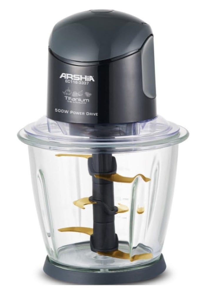 Arshia Titanium Electric Chopper Black EC116-3337 - 500W Power Drive