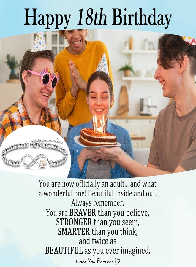 EPIRORA Birthday Gifts for Girls, 10th/11th/12th/13th/14th/15th/16th/18th/21st Birthday Gift Ideas, Infinity Knot Stainless Steel Beaded Charm Number Bracelets for Daughter Sister Granddaughter Niece - Image 2