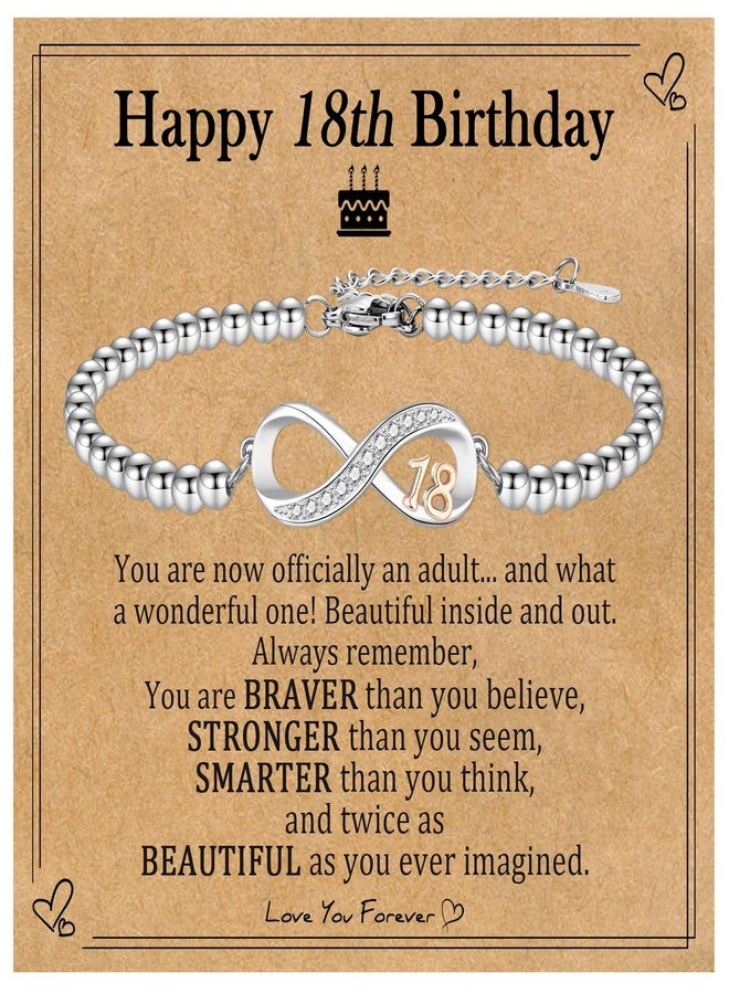 EPIRORA Birthday Gifts for Girls, 10th/11th/12th/13th/14th/15th/16th/18th/21st Birthday Gift Ideas, Infinity Knot Stainless Steel Beaded Charm Number Bracelets for Daughter Sister Granddaughter Niece - Image 1