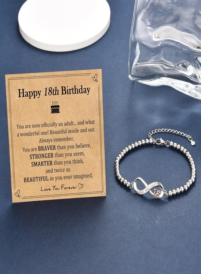 EPIRORA Birthday Gifts for Girls, 10th/11th/12th/13th/14th/15th/16th/18th/21st Birthday Gift Ideas, Infinity Knot Stainless Steel Beaded Charm Number Bracelets for Daughter Sister Granddaughter Niece - Image 5