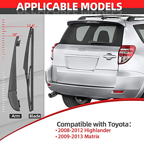 OTUAYAUTO Replacement for 2008-2013 Toyota Highlander / RAV4 / Matrix - OTUAYAUTO Rear Windshield Back Wiper Arm Blade Set, 8524142070 - Image 4