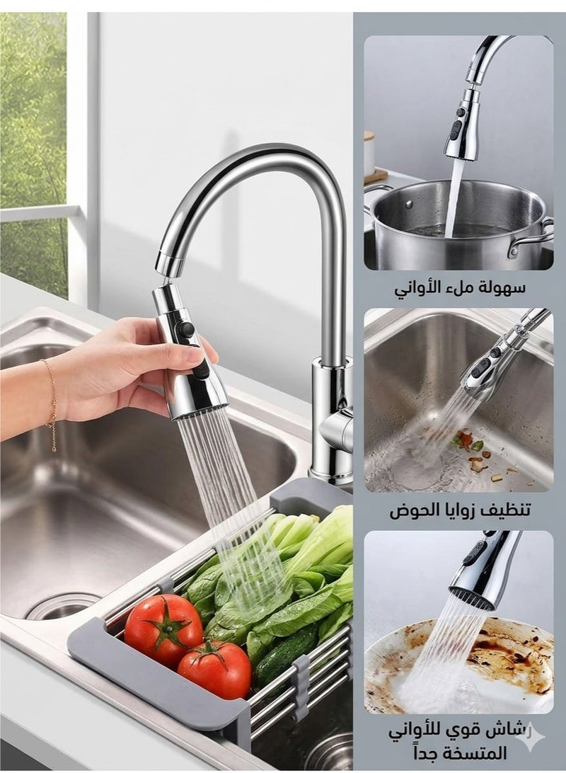 وصلة حنفية دوارة 360 درجة - رشاش مياه فلتر مدمج - سهلة التركيب للمطبخ والحمام - Image 1