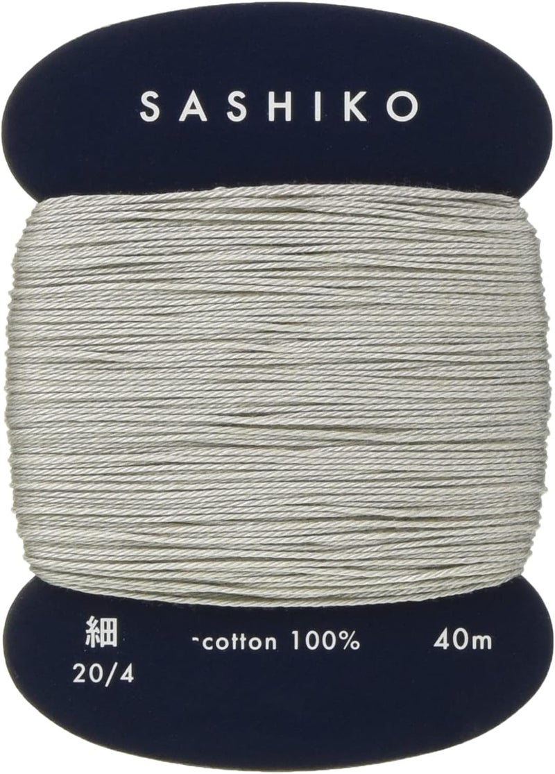 Daruma Yokota Daruma Sashiko Thread Single and Variegated Color (White Grey, Thin 40M Card) - Image 1