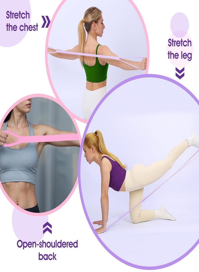 Grevosea 3 Pcs Resistance Bands, Figure 8 Resistance Bands with Handles, Elastic Exercise Band for Yoga Pilates Arm Back Shoulder Training Portable Workout Equipment for Home Gym Travel - Image 3
