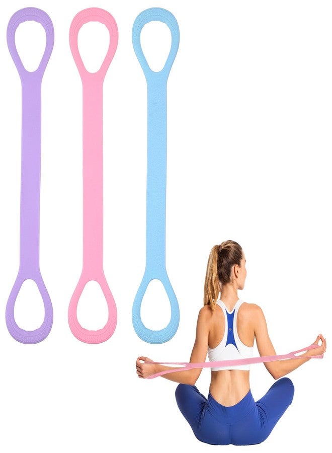 Grevosea 3 Pcs Resistance Bands, Figure 8 Resistance Bands with Handles, Elastic Exercise Band for Yoga Pilates Arm Back Shoulder Training Portable Workout Equipment for Home Gym Travel - Image 1