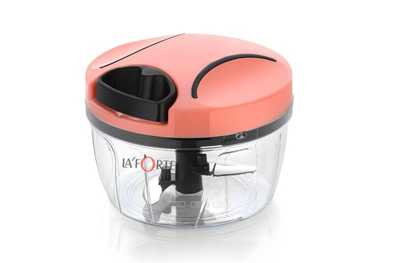 LA' Forte 500 Ml Vegetable Chopper with 3 Blades, Peach - Image 1
