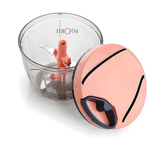 LA' Forte 500 Ml Vegetable Chopper with 3 Blades, Peach - Image 2