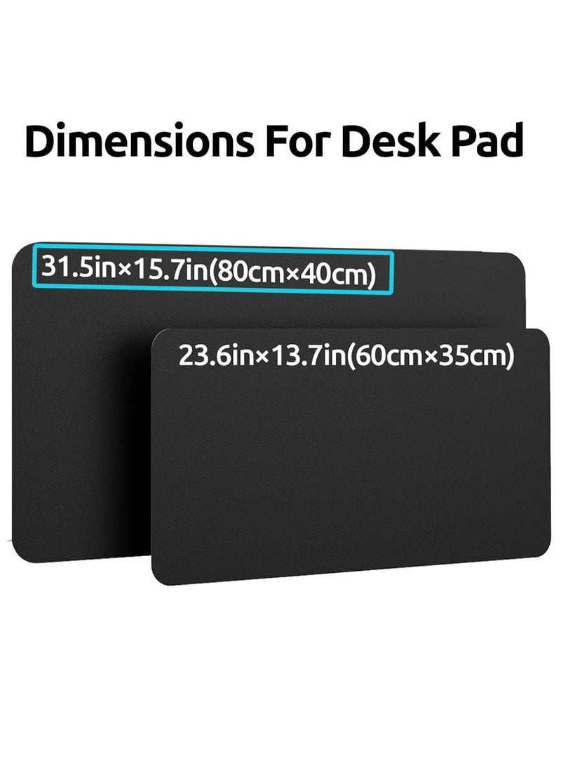 نيمبوت وسادة مكتب جلدية واقية، حصيرة مكتب، قاعدة ماوس كبيرة، وسادة مكتب من جلد البولي يوريثين غير قابلة للانزلاق، وسادة كتابة مكتب مقاومة للماء للمكتب والمنزل (اسود، 80 سم × 40 سم) من - Image 2