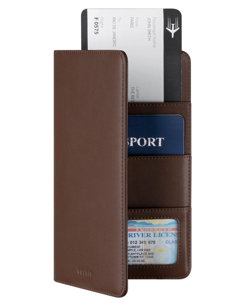 VULKIT VULKIT Passport Wallet Premium Nappa Leather RFID Blocking Travel Wallet for Men & Women  - Image 1