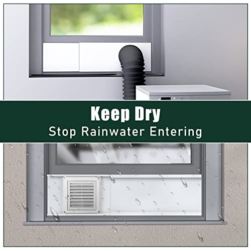 Flehomo Dryer Vent Window Kit with Louvered Vent Cover, Dryer Vent Kit for 4" Diameter Dryer Hose, Adjustable Window Vent Kit for Sliding Windows, Include Insulating Aluminum Seal Tape - Image 4