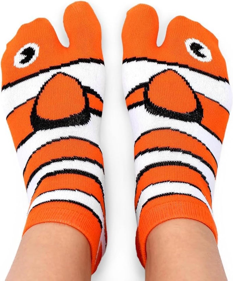 FISHY FEET Funny Novelty Socks - Unisex, White Elephant Gift, Christmas Stocking Stuffer - Image 1