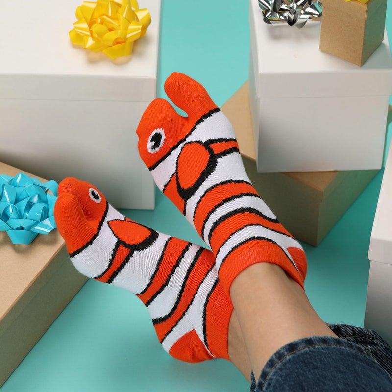 FISHY FEET Funny Novelty Socks - Unisex, White Elephant Gift, Christmas Stocking Stuffer - Image 3