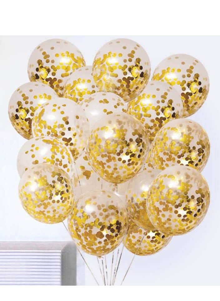 24pcs Gold Conffeti Balloons 12inch Durable and Perfect for Party Decoration with Ribbon - Image 1