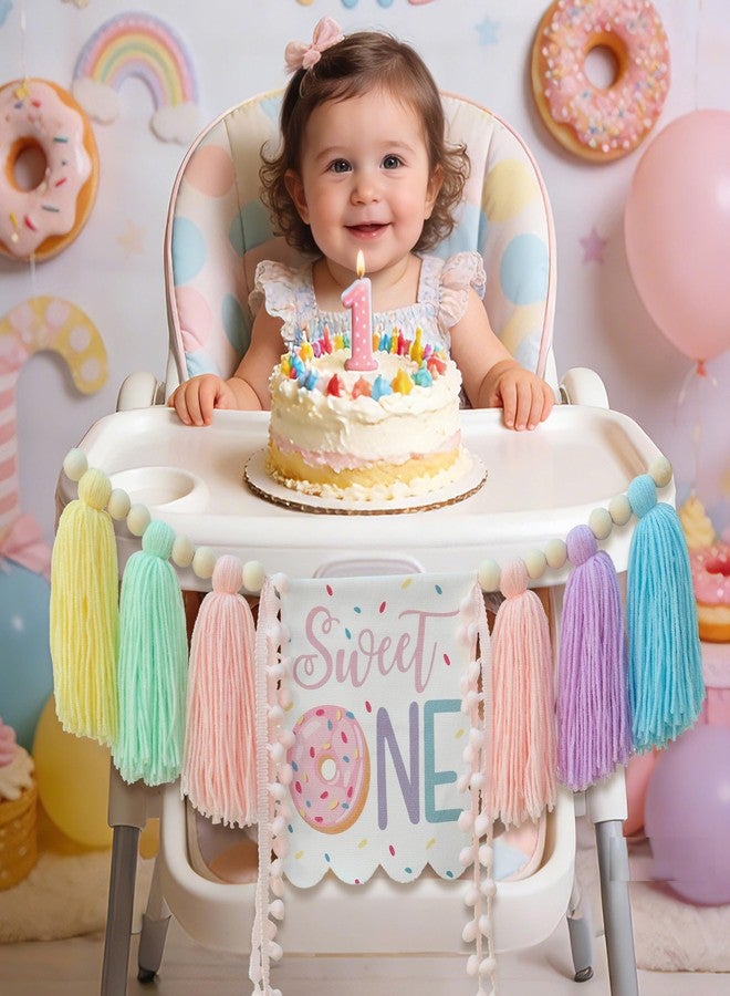 DCJHFJ Donut 1st High Chair Banner Sweet One Birthday Party Decorations for Baby Girl Grow Up Theme Decor - Image 3