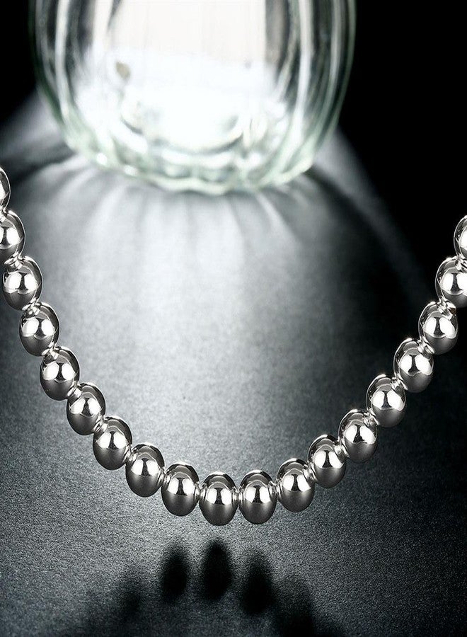LZD Sterling Silver Plated Necklace Hollow Beads Balls 20 Inch 8MM Lobster Clasp B20 - Image 3
