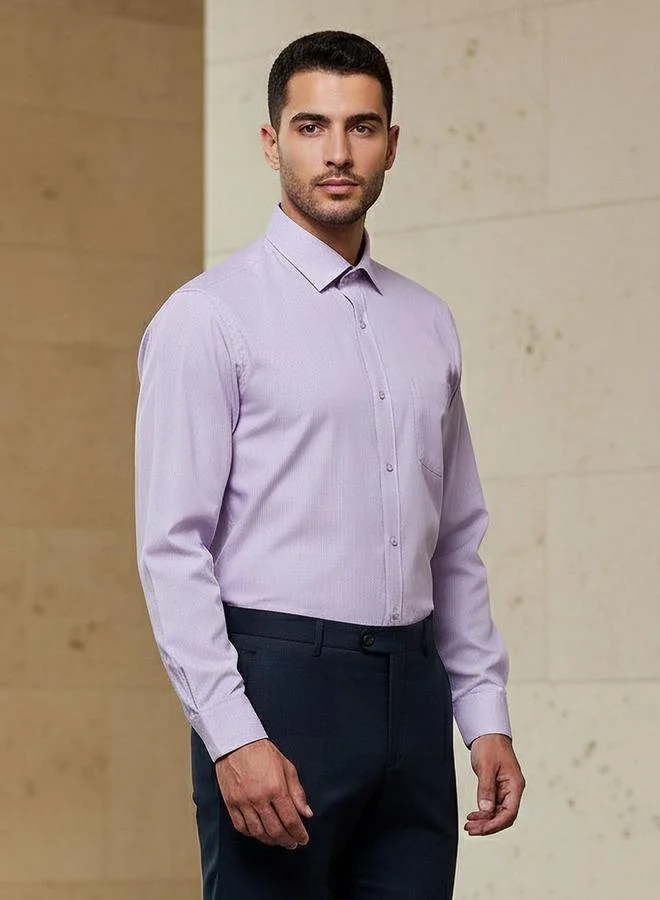 Splash FAV Men Regular Fit Spread Collar Textured Long Sleeves Shirt