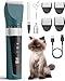oneisall Cat Clippers for Matted Hair 5Speed Quiet Cat Grooming kit Cordless Pet Shaver for Long HairWaterproof Pet Trimmer Pet Clippers for CatsGreen - Image 2