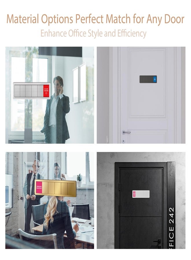 EliteSign Office Door Signs -6 Options Do Not Disturb, In A Meeting, Out Of Office, Working Remotely, Back Soon Please Knock,Privacy Door Slider Sign for Meeting & Conference Room Brushed Gold - Image 4