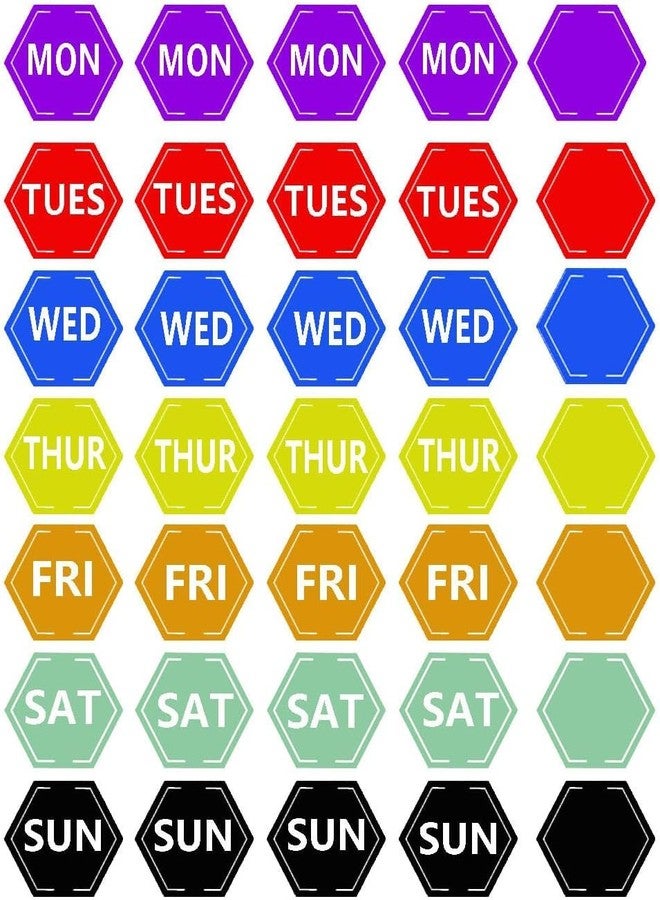 Remarkabel 7 Days of The Week Labels,Week Sticker Monday to Sunday,1 inch 7 Day Planner Stickers for Planners and Journals Scrapbooking Decorative Stickers(525pcs) - Image 3