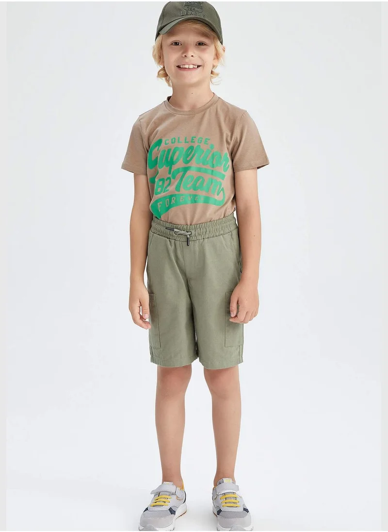 ديفاكتو Boy Regular Fit Crew Neck Knitted Short Sleeve T-Shirt