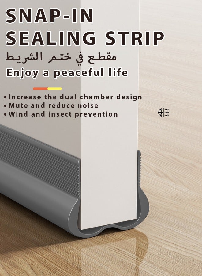 Draft Stoppers,Door Seal,Door Draft Stopper,Door Stopper,door gap windbreak strip, door bottom sealing strip, door frame, glass door, weatherproof door bottom gap strip,Door Sweep for Exterior & Interior Doors,Noise reduction sealing strip ,Bedroom door silent, foot gap barrier strip self-adhesive,93CM  ﻿Length Under Door Rubber  - Image 1