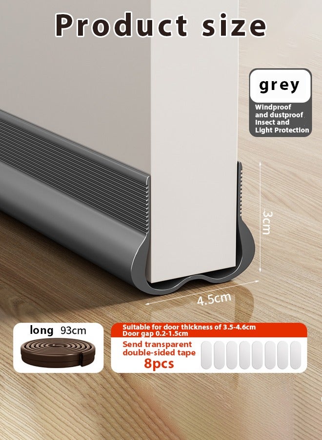 Draft Stoppers,Door Seal,Door Draft Stopper,Door Stopper,door gap windbreak strip, door bottom sealing strip, door frame, glass door, weatherproof door bottom gap strip,Door Sweep for Exterior & Interior Doors,Noise reduction sealing strip ,Bedroom door silent, foot gap barrier strip self-adhesive,93CM  ﻿Length Under Door Rubber  - Image 2