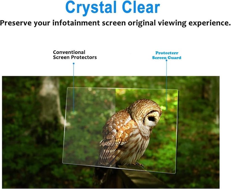 PROTECTERR حماية شاشة ستيريو السيارة 9 إنش لأنظمة أندرويد | واقي زجاج مقسى 9H لعرض اللمس بعد البيع، شفاف، مقاوم لبصمات الأصابع، سهل التركيب - Image 5