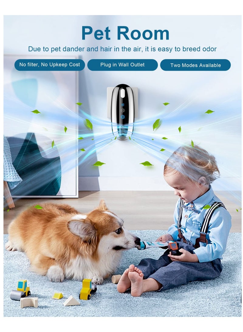كاست ويف أجهزة تنقية الهواء، جهاز تنقية الهواء بالقابس، مؤينات الهواء للمنزل وغرفة النوم والحيوانات الأليفة في المنزل والحمام لتنظيف الروائح وحبوب اللقاح والغبار ووبر الحيوانات الأليفة، وضعان - Image 5