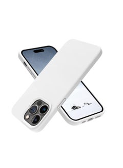 iPhone 12 Pro Max Case, Silicone Upgraded [Camera Protecion] Phone Case with Soft Anti-Scratch Microfiber Lining, 6.7 inch, White