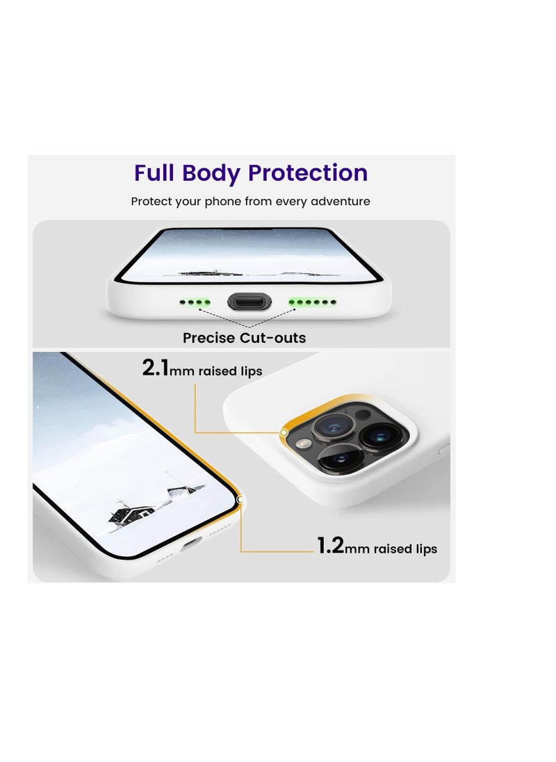 Generic - iPhone 12 Pro Max Case, Silicone Upgraded [Camera Protecion] Phone Case with Soft Anti-Scratch Microfiber Lining, 6.7 inch, White - Image 1