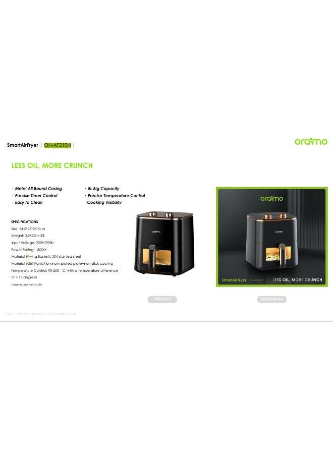 Oraimo - Oraimo Smart Air Fryer OH-AF210N 1500W 5 Liters - Image 1