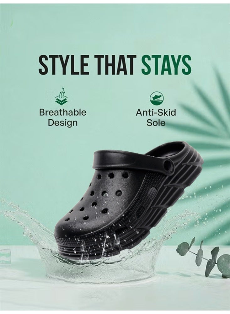 GUOLUOFEI Comfy Garden Clogs for Women and Men, Slip On Mules Sandals Lightweight Slippers Outside Home Casual Wear Non-Slip Air Cushion Thick Bottom Slides Shoes - Image 1