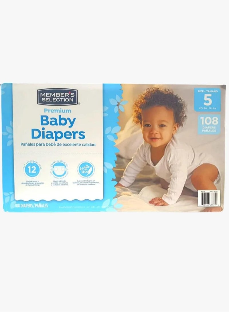 MEMBER'S SELECTION Premium Baby Diapers Size 5 / 108 Piece Pack - Image 1