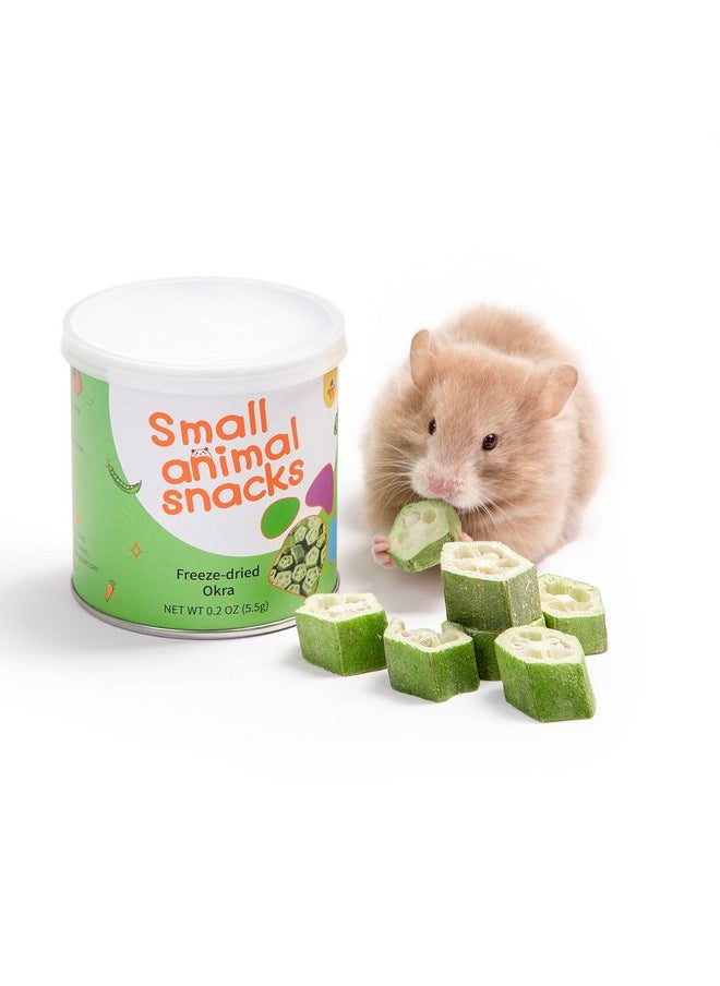Niteangel - Niteangel Hamster Snack & Treats Toy - Small Animal Natural Treat for Dwarf Syrian Robo Hamsters Gerbils Mice Degus or Other Small-Sized Pets (Freeze-Dried Okra - 0.2oz (5.5g)) - Image 1