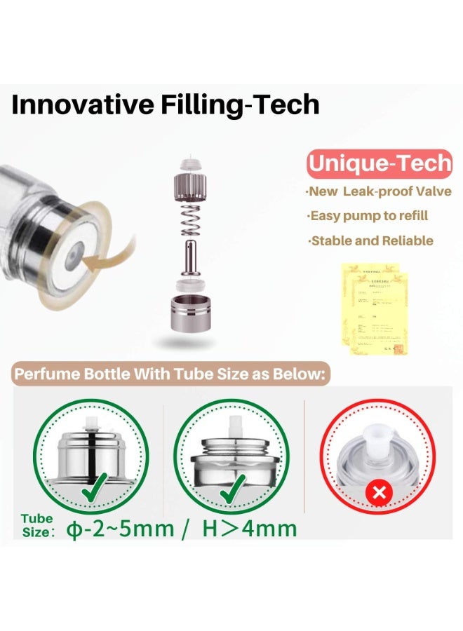 Chabeia 2PCS 5ml Perfume Travel Refillable Bottle ,Bottom-Filling Fragrances Perfume Atomizer ,Mini Empty Spray Bottle ,Travel Perfume, Pocket Travel Toiletries ,Holiday Travel Essentials ,Empty Mini Cologne Dispenser,Pocket Atomiser,Grey& Black  - Image 4