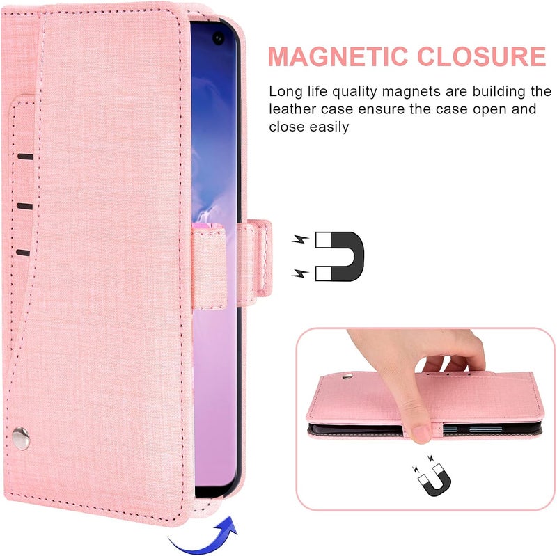 Asuwish Compatible With Samsung Galaxy S10E Wallet Case Tempered Glass Screen Protector And Leather Flip Cover Card Holder Cell Phone Cases For Glaxay S 10E Gaxaly 10Se Galaxies Se10 Women Men Pink - Image 5