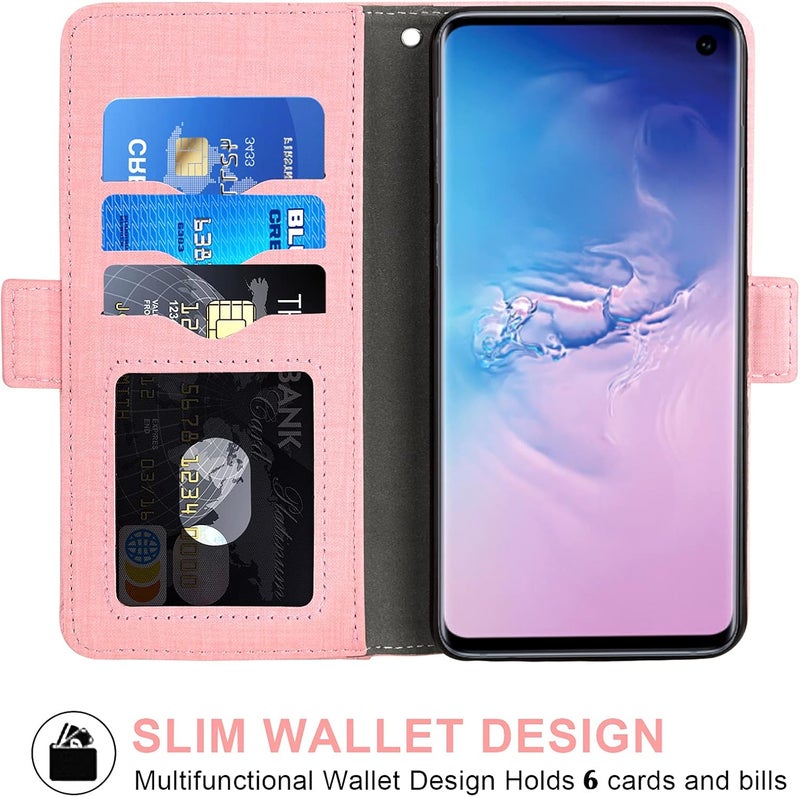 Asuwish Compatible With Samsung Galaxy S10E Wallet Case Tempered Glass Screen Protector And Leather Flip Cover Card Holder Cell Phone Cases For Glaxay S 10E Gaxaly 10Se Galaxies Se10 Women Men Pink - Image 3