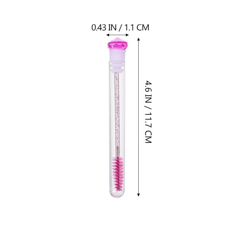 Rose Red 8pcs Eyelash Brush and Comb Set with Portable Tube for Extensions and Makeup - Image 3