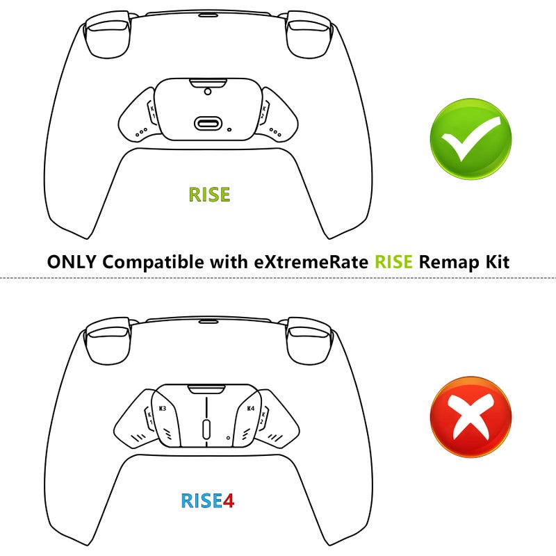 eXtremeRate Solid White Replacement Redesigned K1 K2 Back Button Housing Shell for PS5 Controller eXtremerate Rise Remap Kit - Controller & Rise Remap Board NOT Included - Image 2