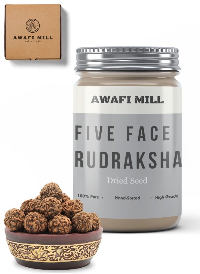 Awafi Mill Rudraksha Beads | 5 Face Mukhi | Direct from Indias Sacred Trees  - Image 1