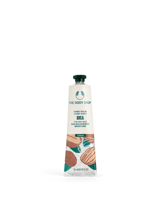 THE BODY SHOP Shea Hand Balm for Dry Skin – Intensive Moisturizing Hand Cream with Fair Trade Shea Butter from Ghana | Nourishes Dry to Very Dry Hands, Nails & Cuticles | Non-Greasy, Fast Absorbing, Vegan, 30ml - Image 1